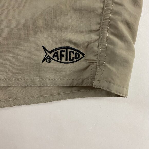 AFTCO Shorts Mens 42 Hybrid Fishing Swim Trunks Hiking Outdoors Khaki Drawstring - Picture 4 of 13